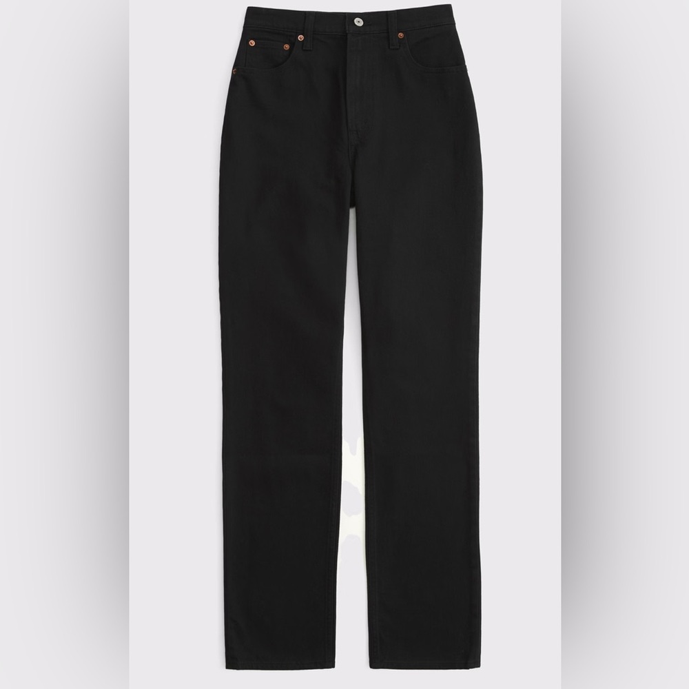 Abercrombie & Fitch Black Women’s Curve Love Ultra High Rise 90s Straight Jeans